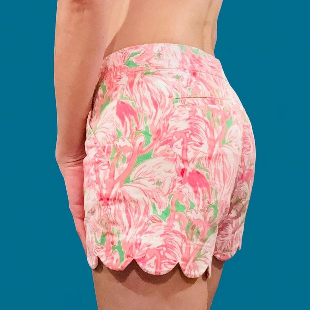 Kawaii Coquette Fairy Preppy Lilly Pulitzer Pink Floral Buttercup Short 000 - Picture 4 of 8